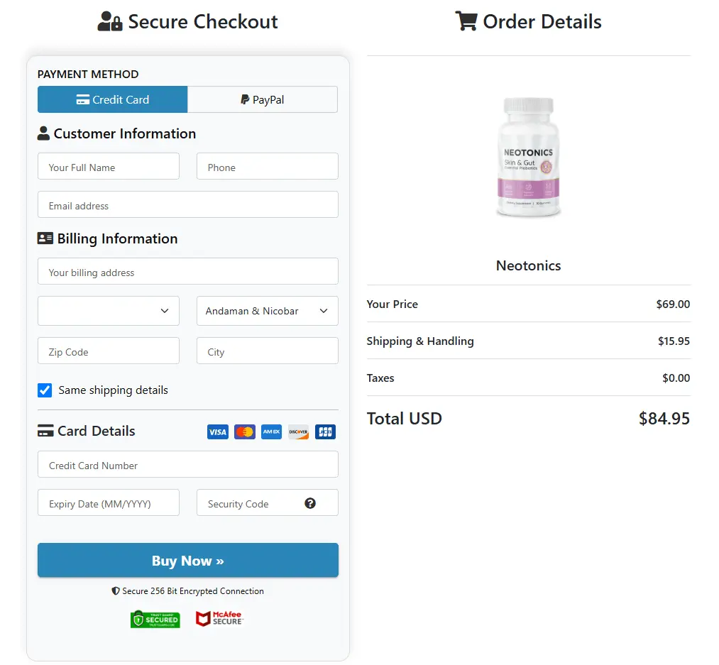 Neotonics Order Form